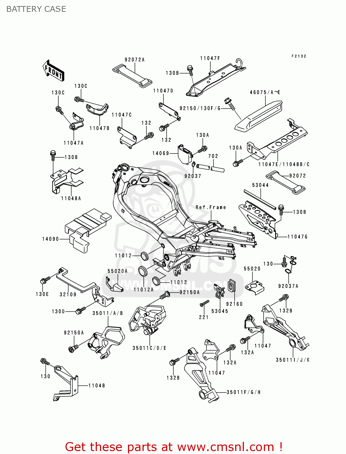 BATTERY CASE ZX1100D2 NINJAZX11 1994 USA CALIFORNIA CANADA