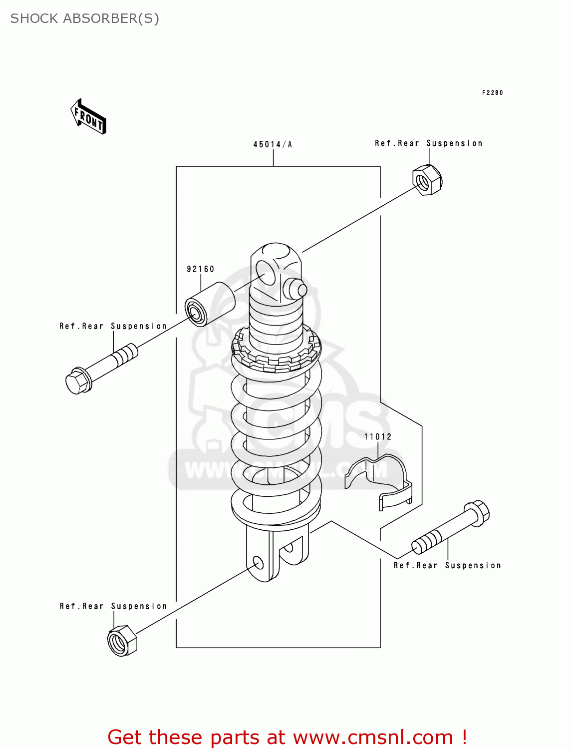 SHOCK ABSORBER(S) ZX1100D2 NINJAZX11 1994 USA CALIFORNIA CANADA