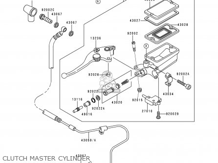 CLUTCH MASTER CYLINDER - ZX1100D2 NINJAZX11 1994 USA CALIFORNIA CANADA