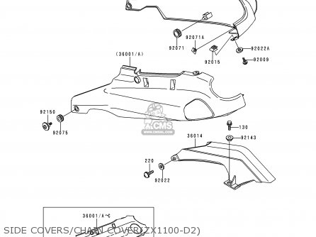 SIDE COVERS/CHAIN COVER(ZX1100-D2) - ZX1100D2 NINJAZX11 1994 USA CALIFORNIA CANADA