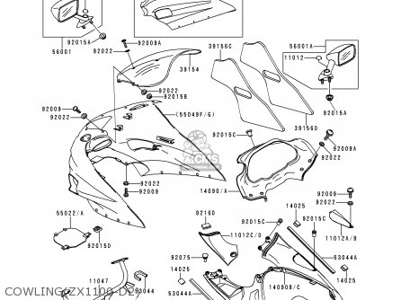 COWLING(ZX1100-D2) - ZX1100D2 NINJAZX11 1994 USA CALIFORNIA CANADA