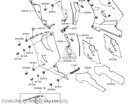 COWLING LOWERS(ZX1100-D2) - ZX1100D2 NINJAZX11 1994 USA CALIFORNIA CANADA