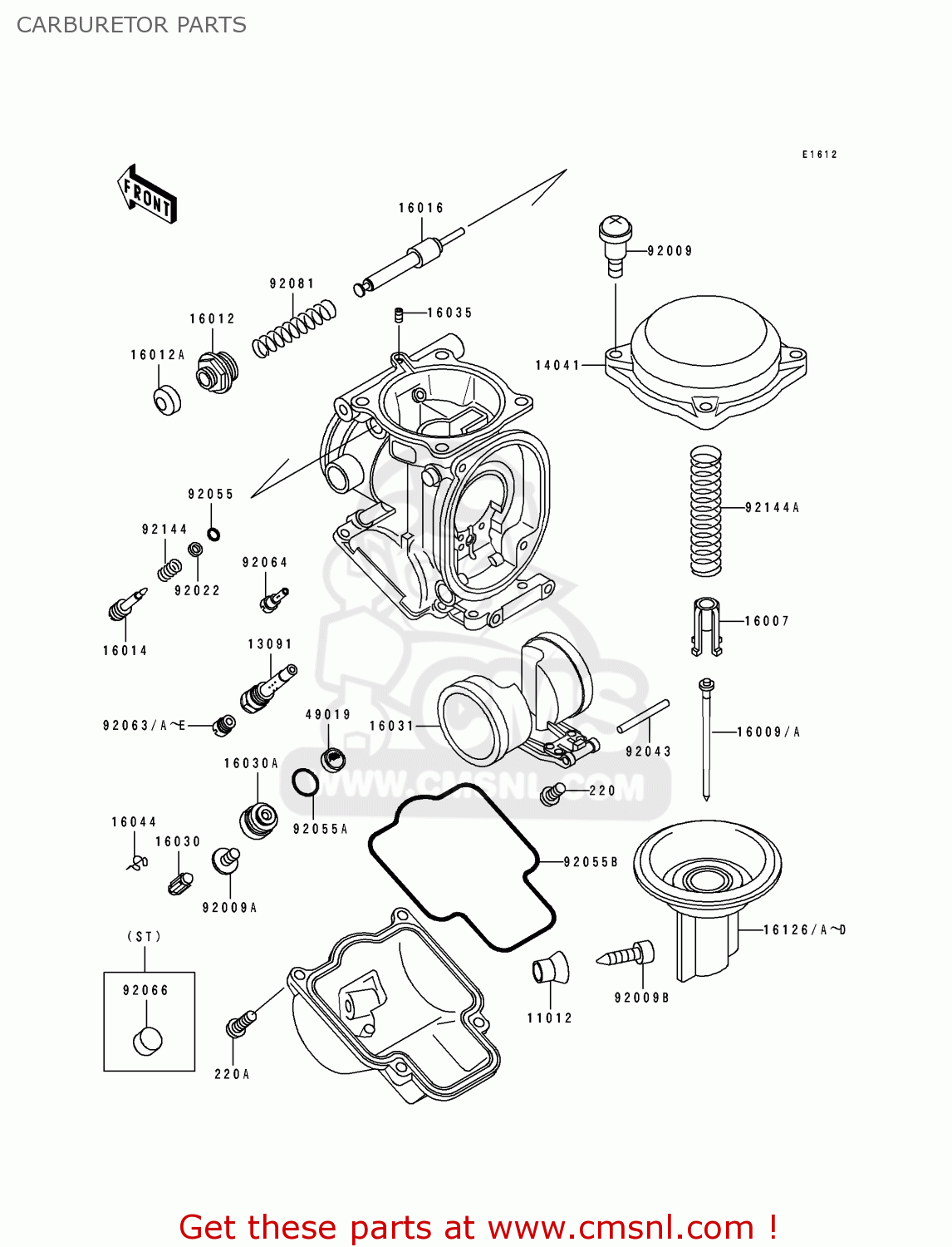 CARBURETOR PARTS ZX1100D2 ZZR1100 1994 EUROPE UK FR NL AR FG GR IT NR SD SP ST