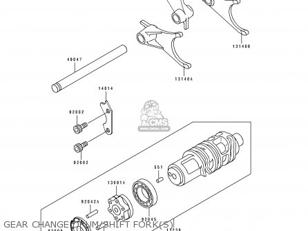 GEAR CHANGE DRUM/SHIFT FORK(S) - ZX1100D2 ZZR1100 1994 EUROPE UK FR NL AR FG GR IT NR SD SP ST