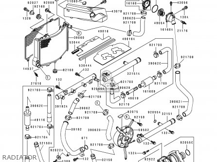 RADIATOR - ZX1100D2 ZZR1100 1994 EUROPE UK FR NL AR FG GR IT NR SD SP ST