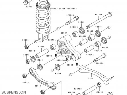 SUSPENSION - ZX1100D2 ZZR1100 1994 EUROPE UK FR NL AR FG GR IT NR SD SP ST