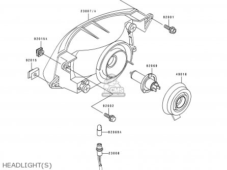 HEADLIGHT(S) - ZX1100D2 ZZR1100 1994 EUROPE UK FR NL AR FG GR IT NR SD SP ST