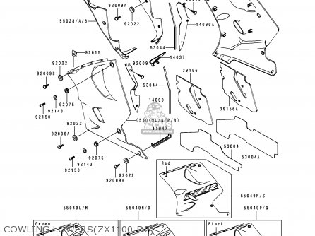COWLING LOWERS(ZX1100-D2) - ZX1100D2 ZZR1100 1994 EUROPE UK FR NL AR FG GR IT NR SD SP ST