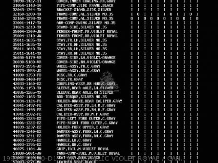 1993 ZX1100-D1    VR METALLIC VIOLET ROYAL / CANDY SUNGOD OR - ZX1100D2 ZZR1100 1994 EUROPE UK FR NL AR FG GR IT NR SD SP ST