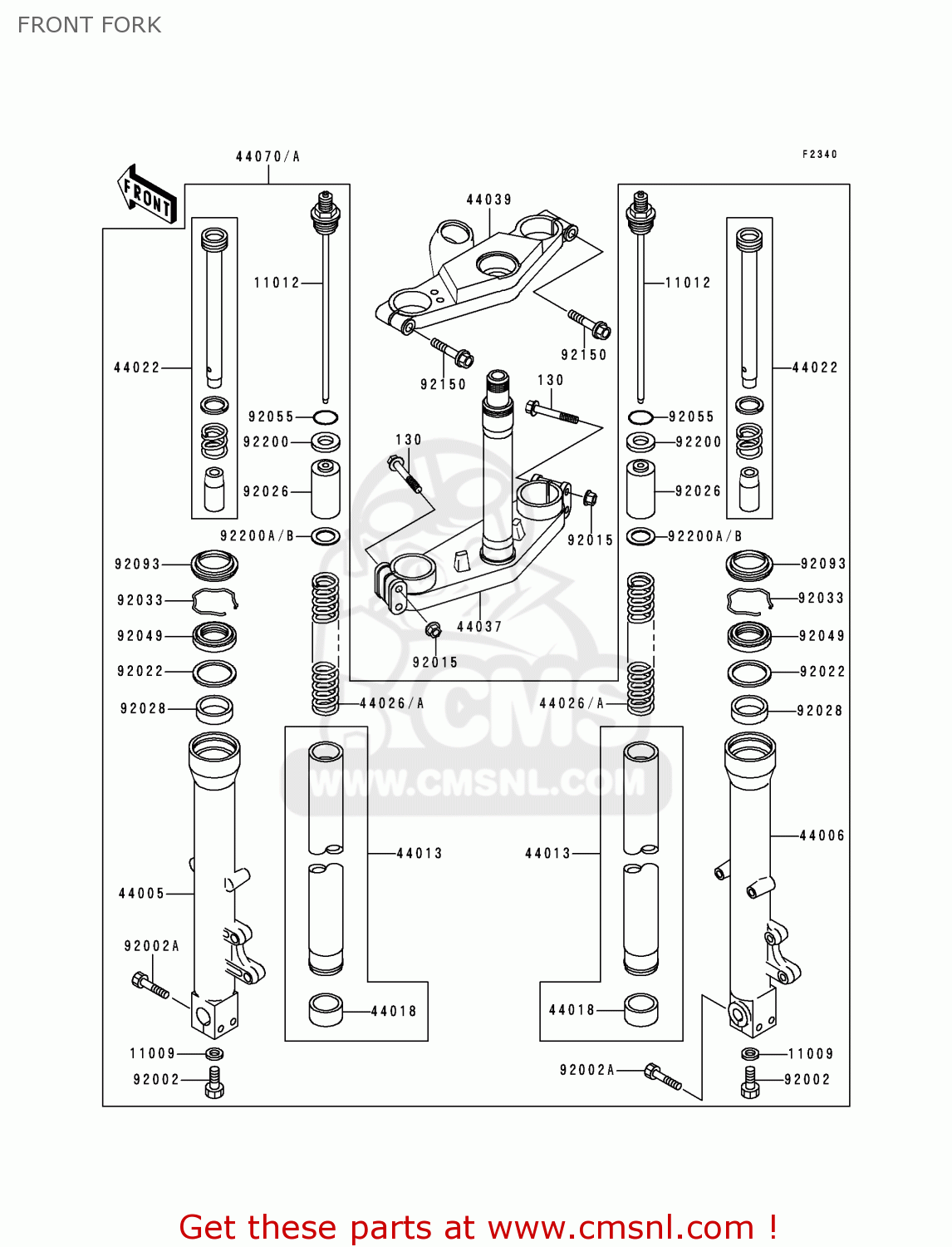 FRONT FORK ZX1100D3 NINJAZX11 1995 USA CALIFORNIA CANADA