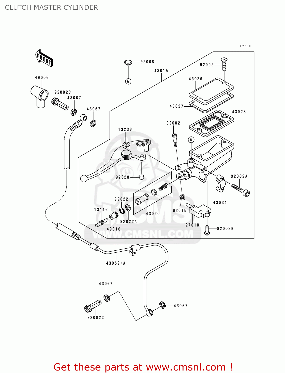 CLUTCH MASTER CYLINDER ZX1100D3 NINJAZX11 1995 USA CALIFORNIA CANADA