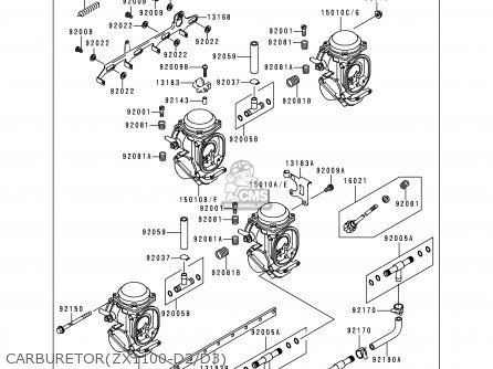 CARBURETOR(ZX1100-D2/D3) - ZX1100D3 NINJAZX11 1995 USA CALIFORNIA CANADA