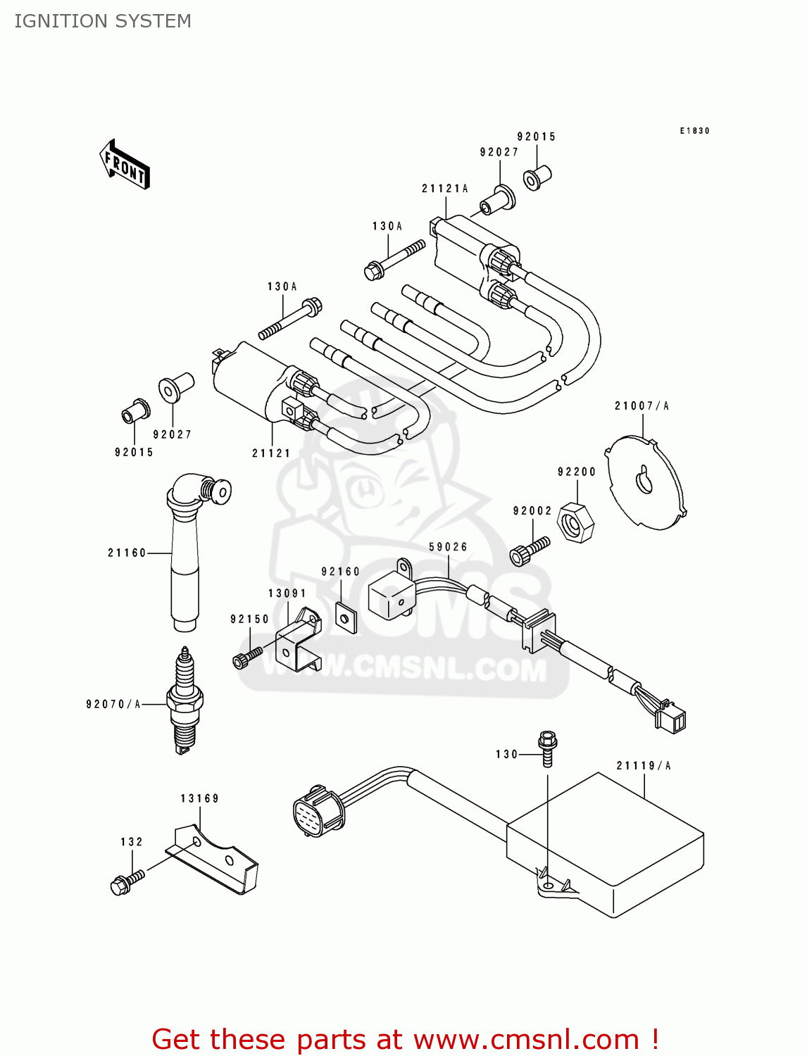 IGNITION SYSTEM ZX1100D3 ZZR1100 1995 EUROPE UK FR NL AR FG GR IT NR SD SP ST