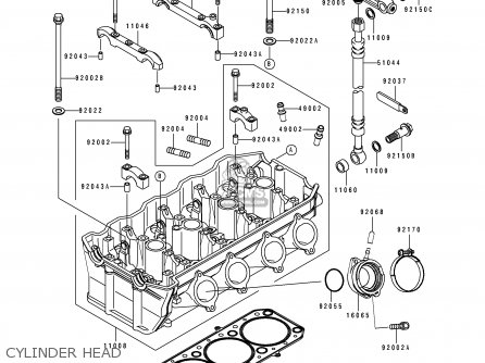 CYLINDER HEAD - ZX1100D3 ZZR1100 1995 EUROPE UK FR NL AR FG GR IT NR SD SP ST