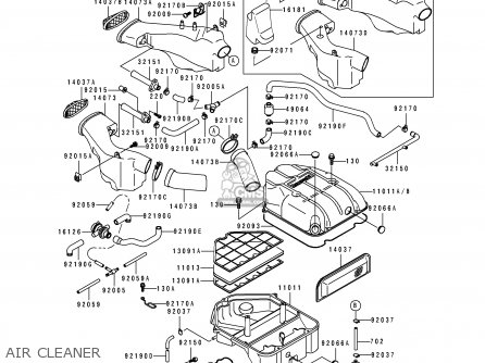 AIR CLEANER - ZX1100D3 ZZR1100 1995 EUROPE UK FR NL AR FG GR IT NR SD SP ST