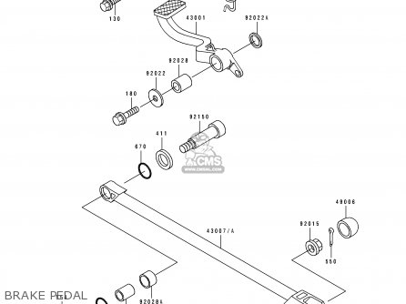 BRAKE PEDAL - ZX1100D3 ZZR1100 1995 EUROPE UK FR NL AR FG GR IT NR SD SP ST