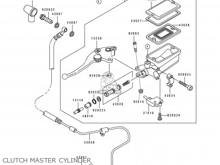 CLUTCH MASTER CYLINDER - ZX1100D3 ZZR1100 1995 EUROPE UK FR NL AR FG GR IT NR SD SP ST