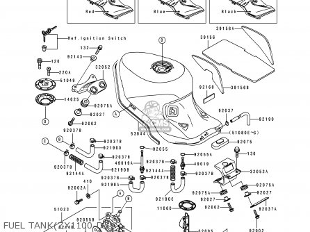 FUEL TANK(ZX1100-D3) - ZX1100D3 ZZR1100 1995 EUROPE UK FR NL AR FG GR IT NR SD SP ST