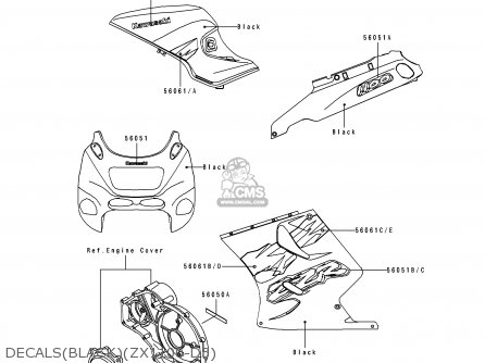 DECALS(BLACK)(ZX1100-D3) - ZX1100D3 ZZR1100 1995 EUROPE UK FR NL AR FG GR IT NR SD SP ST