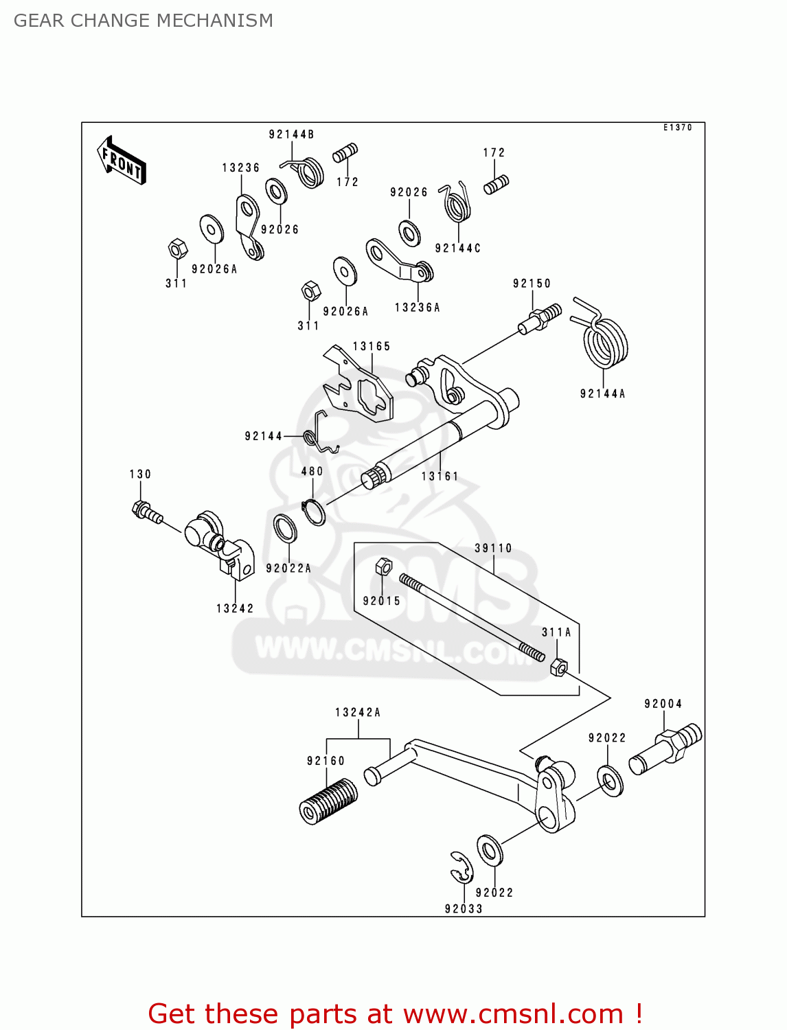 GEAR CHANGE MECHANISM ZX1100D4 NINJAZX11 1996 USA CALIFORNIA CANADA