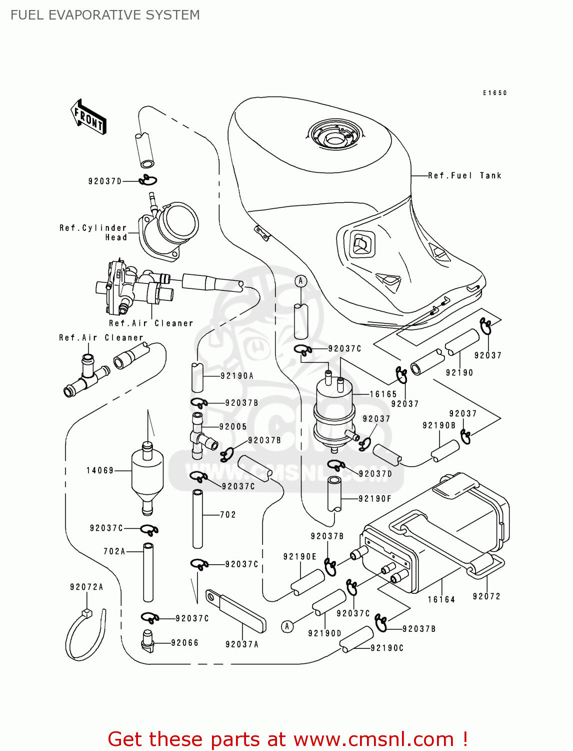 FUEL EVAPORATIVE SYSTEM ZX1100D4 NINJAZX11 1996 USA CALIFORNIA CANADA