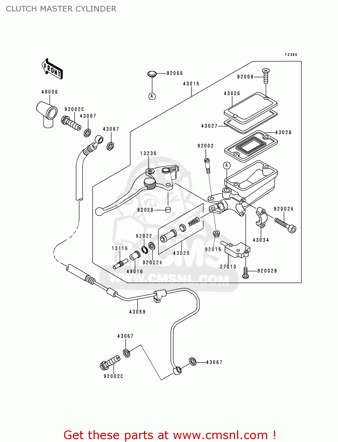 CLUTCH MASTER CYLINDER ZX1100D4 NINJAZX11 1996 USA CALIFORNIA CANADA