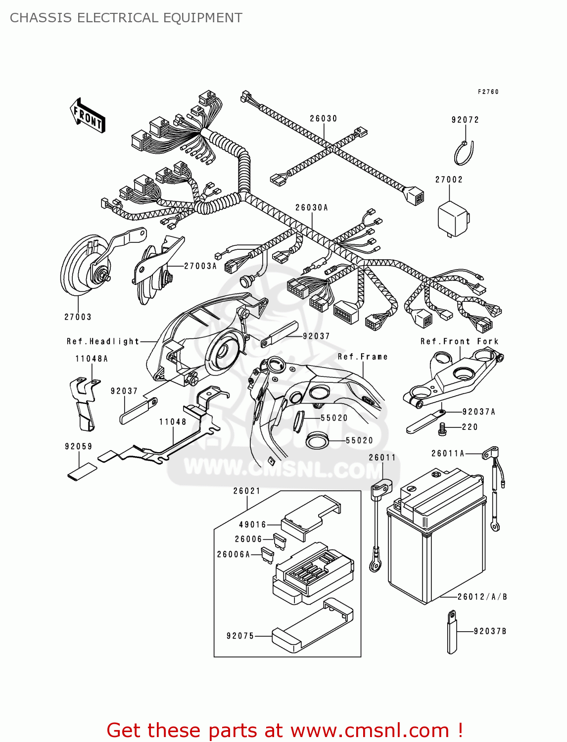 CHASSIS ELECTRICAL EQUIPMENT ZX1100D4 NINJAZX11 1996 USA CALIFORNIA CANADA