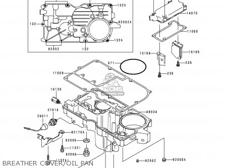 BREATHER COVER/OIL PAN - ZX1100D4 NINJAZX11 1996 USA CALIFORNIA CANADA