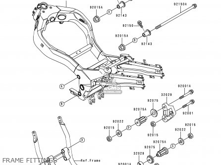 FRAME FITTINGS - ZX1100D4 NINJAZX11 1996 USA CALIFORNIA CANADA