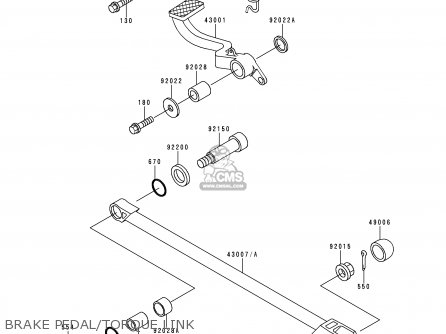 BRAKE PEDAL/TORQUE LINK - ZX1100D4 NINJAZX11 1996 USA CALIFORNIA CANADA