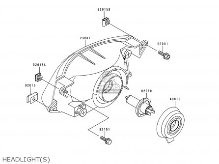 HEADLIGHT(S) - ZX1100D4 NINJAZX11 1996 USA CALIFORNIA CANADA