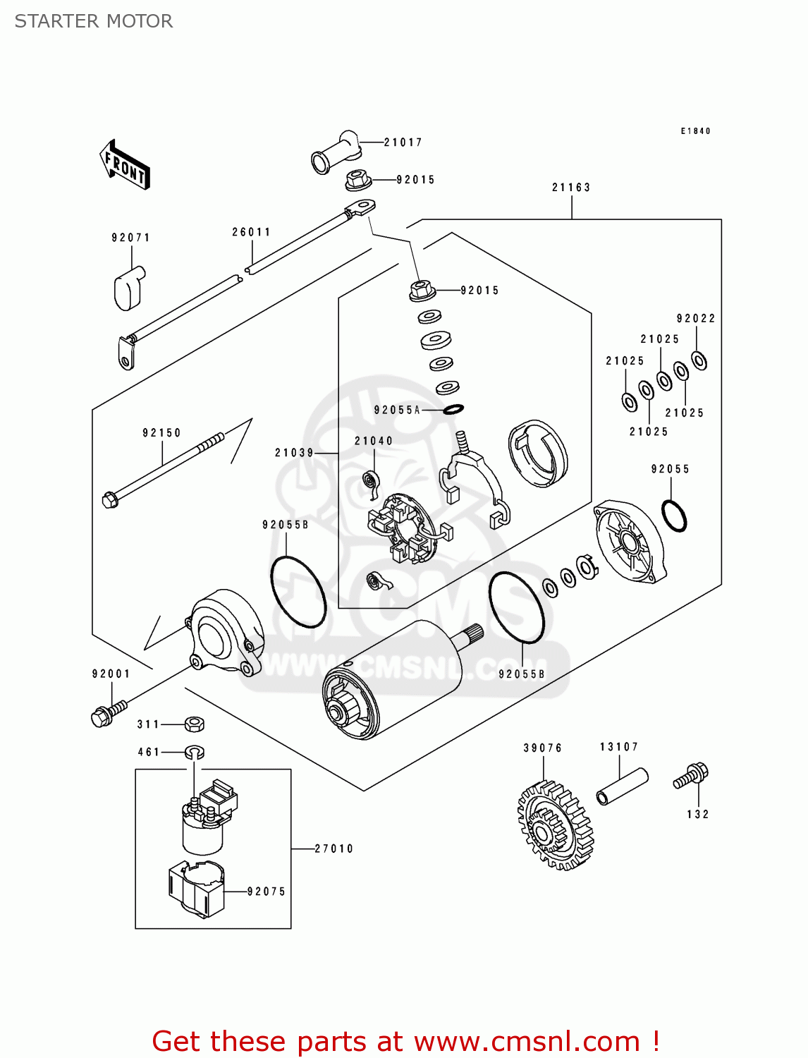 STARTER MOTOR ZX1100D4 ZZR1100 1996 EUROPE UK FR NL AR FG GR IT NR SD SP ST
