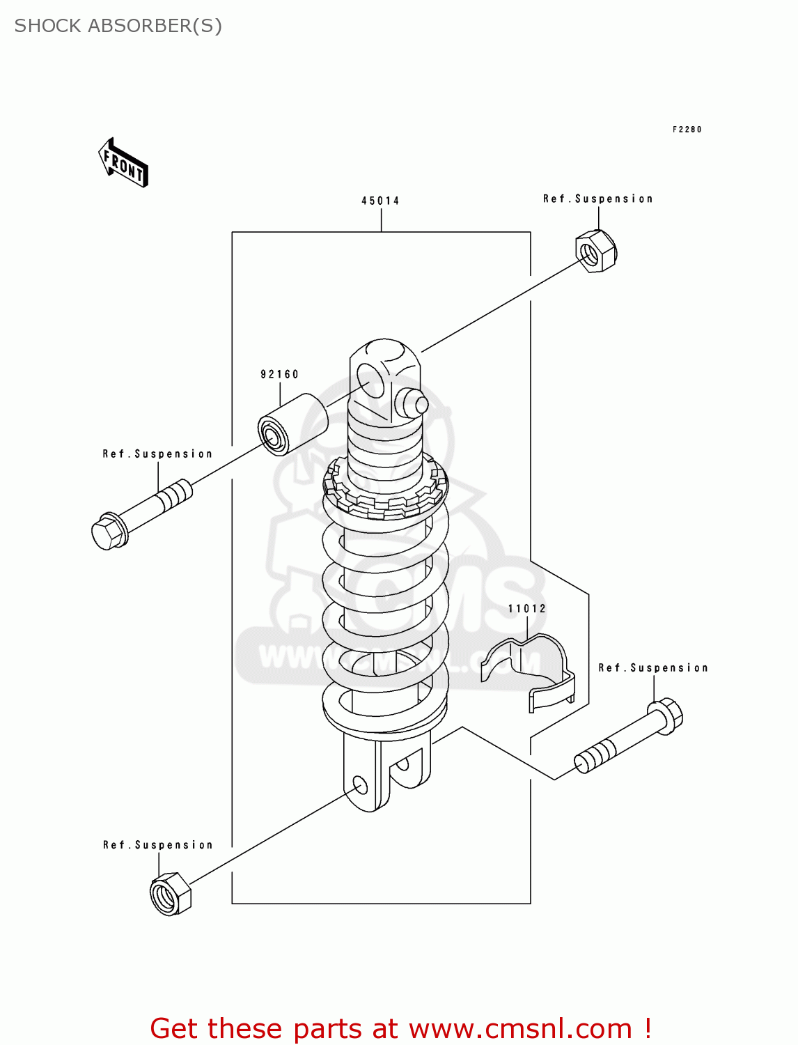 SHOCK ABSORBER(S) ZX1100D4 ZZR1100 1996 EUROPE UK FR NL AR FG GR IT NR SD SP ST