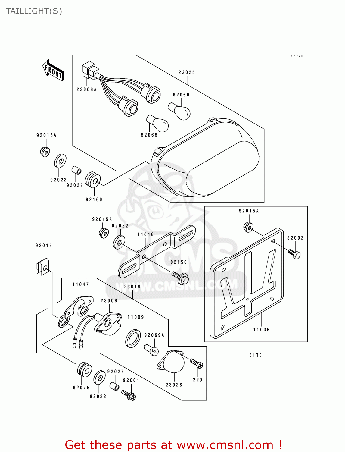 TAILLIGHT(S) ZX1100D4 ZZR1100 1996 EUROPE UK FR NL AR FG GR IT NR SD SP ST