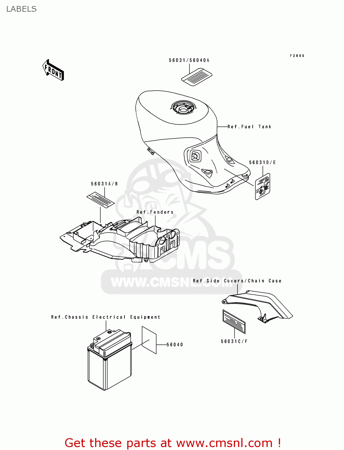 LABELS ZX1100D4 ZZR1100 1996 EUROPE UK FR NL AR FG GR IT NR SD SP ST