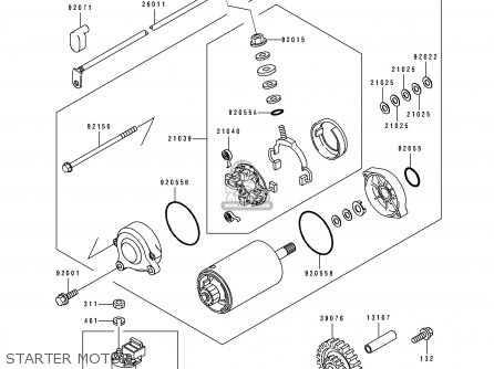 STARTER MOTOR - ZX1100D4 ZZR1100 1996 EUROPE UK FR NL AR FG GR IT NR SD SP ST