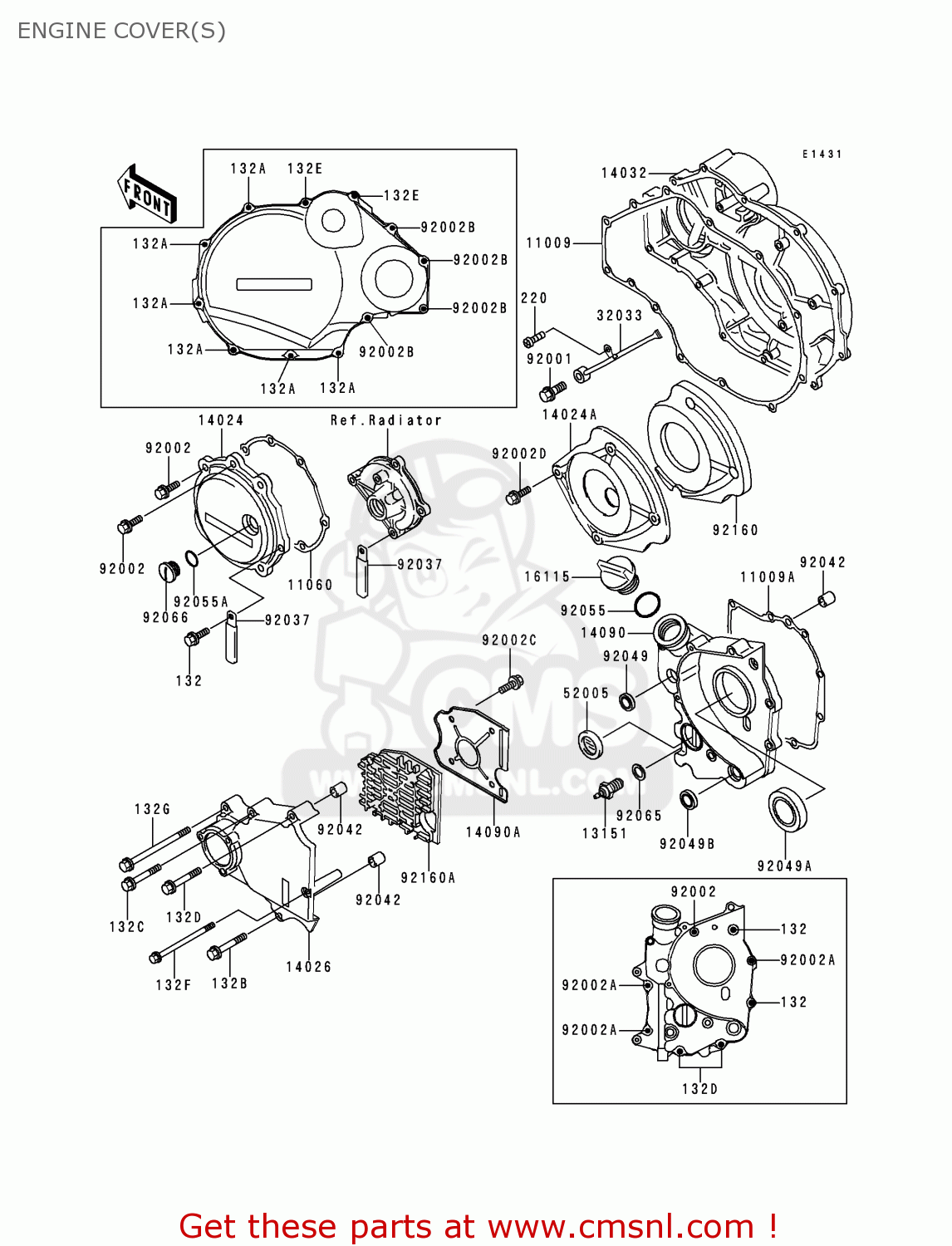 ENGINE COVER(S) ZX1100D5 NINJAZX11 1997 USA CALIFORNIA CANADA