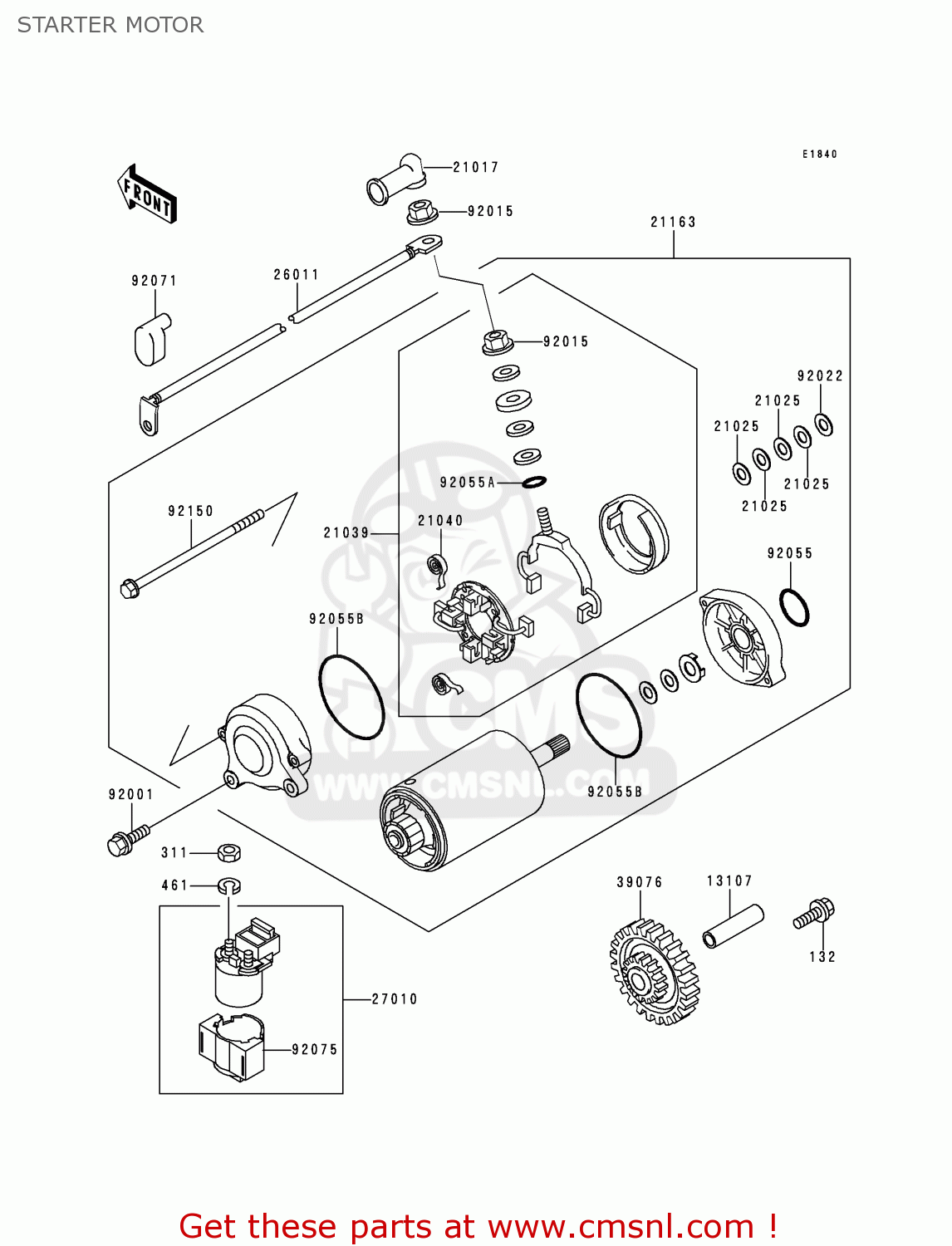 STARTER MOTOR ZX1100D5 NINJAZX11 1997 USA CALIFORNIA CANADA