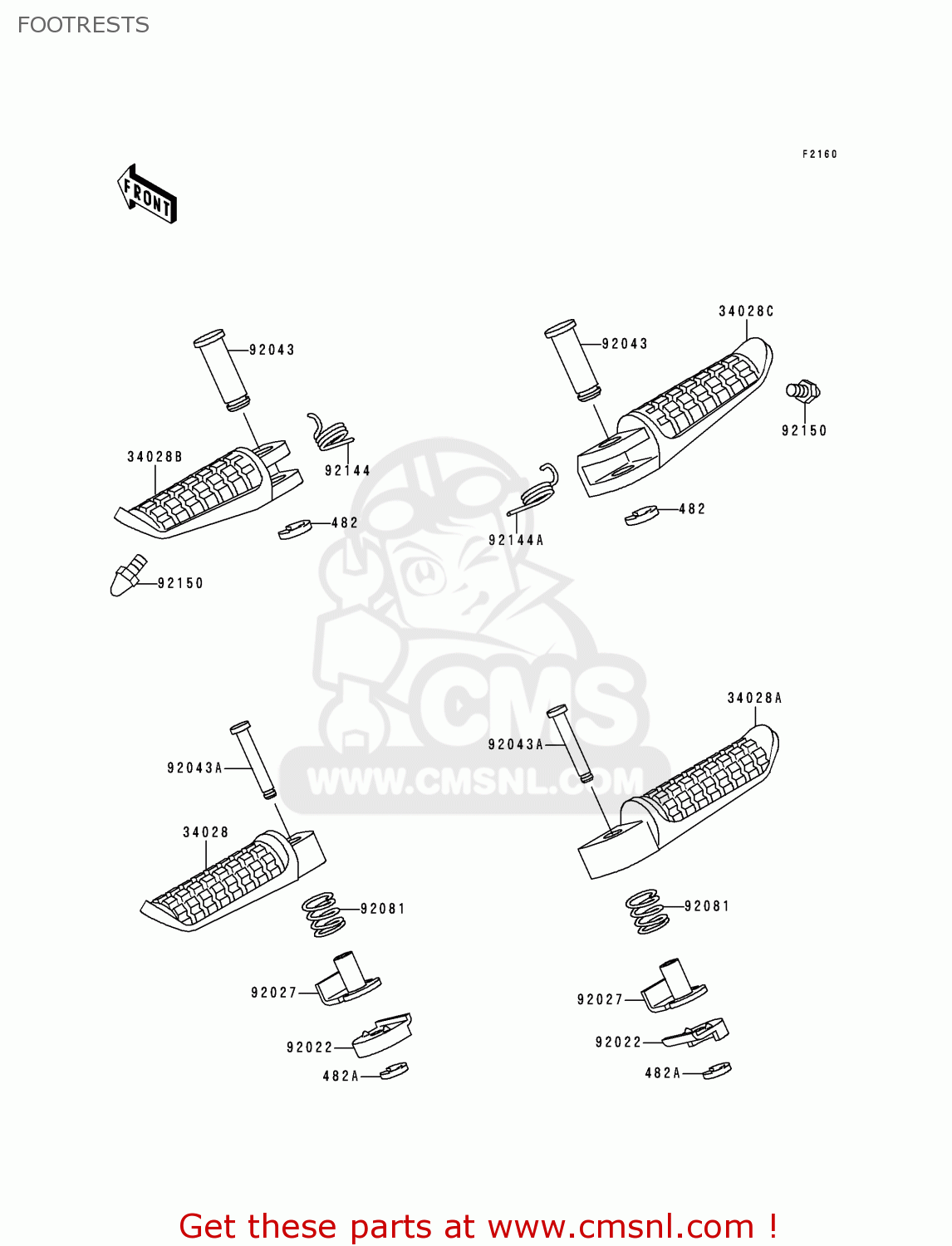 FOOTRESTS ZX1100D5 NINJAZX11 1997 USA CALIFORNIA CANADA