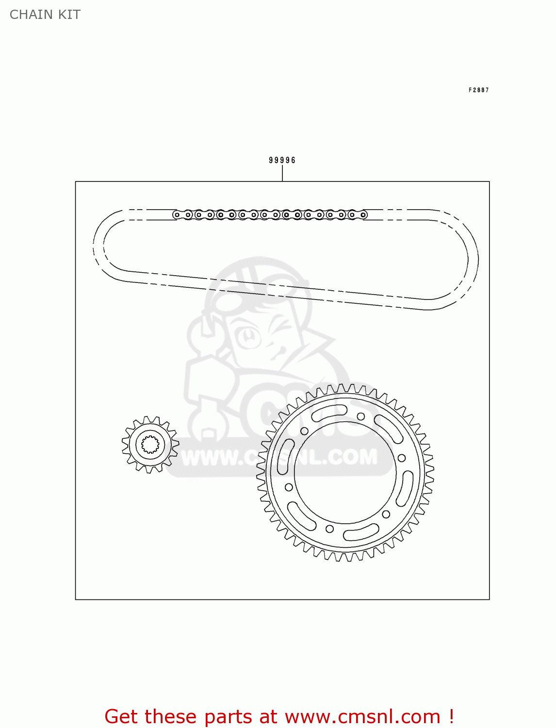 CHAIN KIT ZX1100D5 NINJAZX11 1997 USA CALIFORNIA CANADA