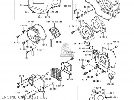 ENGINE COVER(S) - ZX1100D5 NINJAZX11 1997 USA CALIFORNIA CANADA