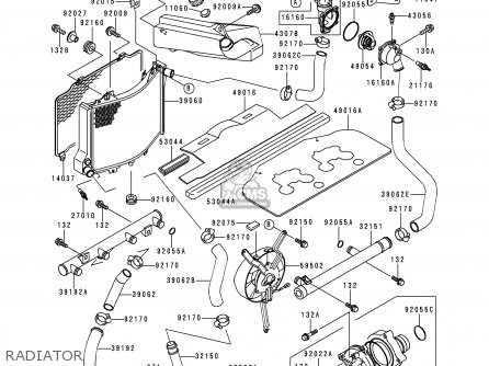 RADIATOR - ZX1100D5 NINJAZX11 1997 USA CALIFORNIA CANADA