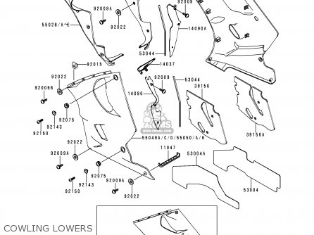 COWLING LOWERS - ZX1100D5 NINJAZX11 1997 USA CALIFORNIA CANADA