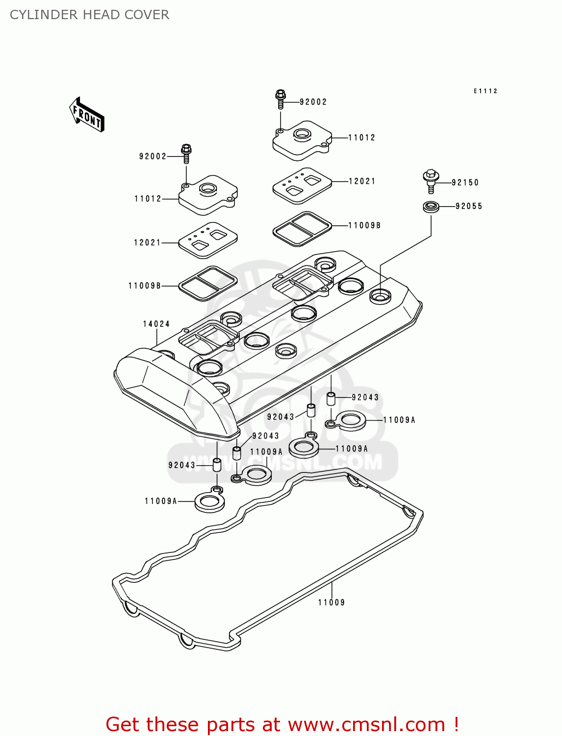 CYLINDER HEAD COVER ZX1100D5 ZZR1100 1997 EUROPE UK FR NL AR FG GR IT NR SD SP ST