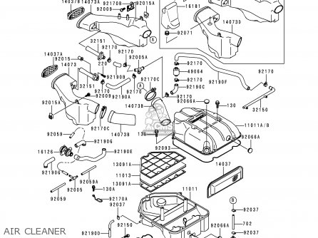 AIR CLEANER - ZX1100D5 ZZR1100 1997 EUROPE UK FR NL AR FG GR IT NR SD SP ST