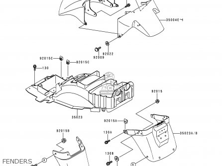 FENDERS - ZX1100D5 ZZR1100 1997 EUROPE UK FR NL AR FG GR IT NR SD SP ST
