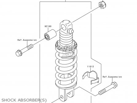 SHOCK ABSORBER(S) - ZX1100D5 ZZR1100 1997 EUROPE UK FR NL AR FG GR IT NR SD SP ST