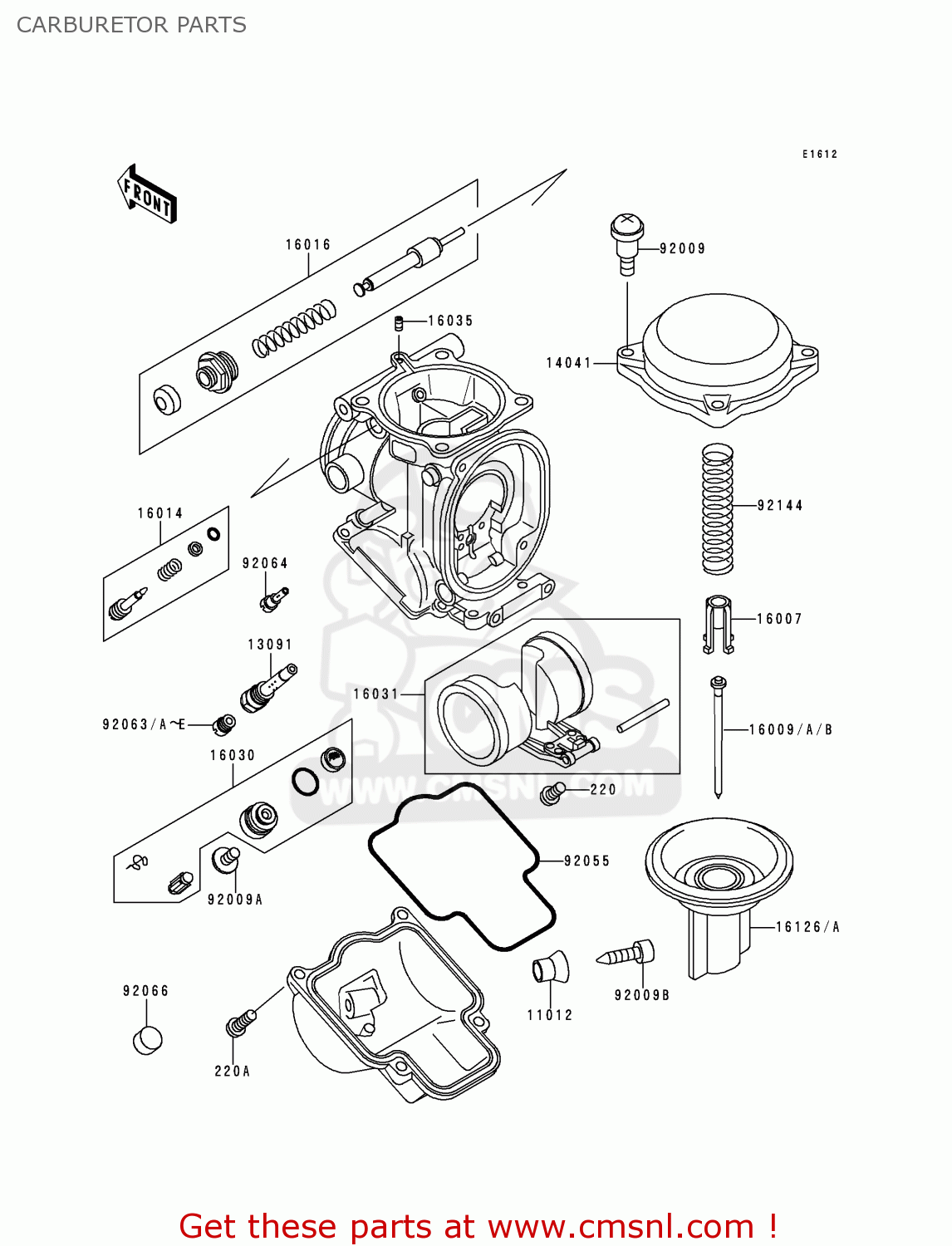 Kawasaki ZX1100D6 NINJAZX11 1998 USA CALIFORNIA CANADA CARBURETOR PARTS ...