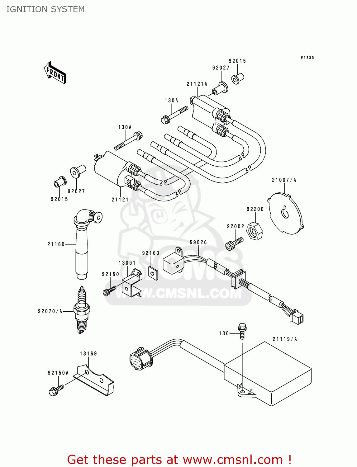 IGNITION SYSTEM ZX1100D6 NINJAZX11 1998 USA CALIFORNIA CANADA