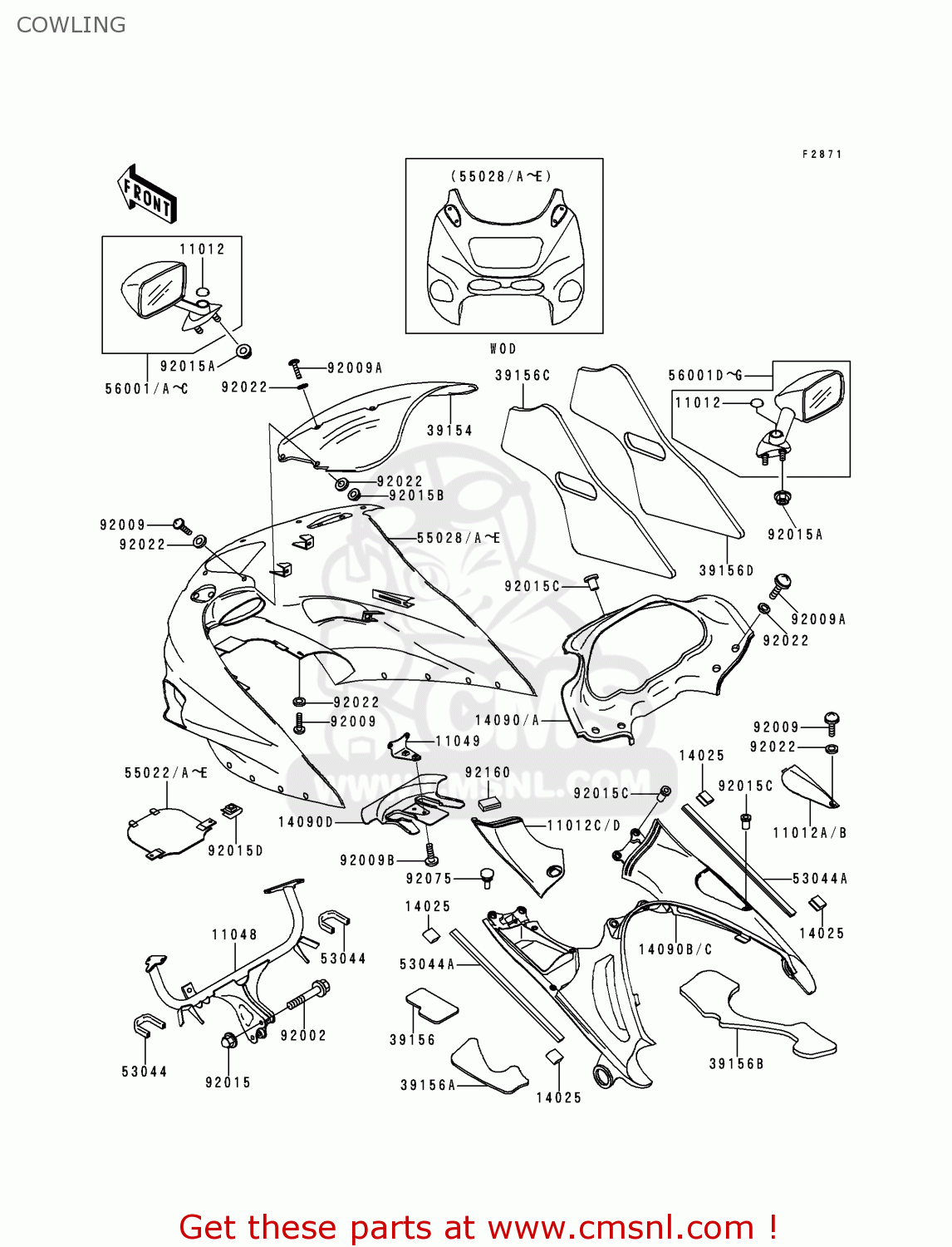 COWLING ZX1100D6 NINJAZX11 1998 USA CALIFORNIA CANADA